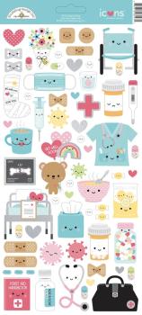 Doodlebug Design - Aufkleber "Happy Healing" Icons Sticker