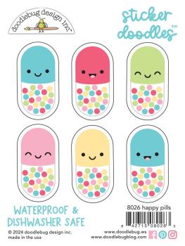 Doodlebug Design - Aufkleber "Happy Pills" Doodle Sticker