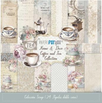 Papers For You - Designpapier "Home&Deco Coffee and Tea" Scrap Paper Pack 6x6 Inch - 24 Bogen  