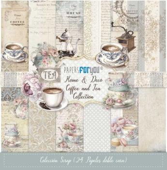 Papers For You - Designpapier "Home&Deco Coffee and Tea" Scrap Paper Pack 6x6 Inch - 24 Bogen 