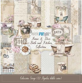 Papers For You - Designpapier "Home&Deco Bath and Kitchen" Scrap Paper Pack 30,5 x 32 cm - 12 Bogen