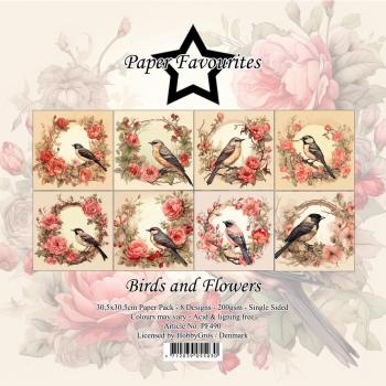 Paper Favourites - Designpapier "Birds and Flowers" Paper Pack 12x12 Inch 8 Bogen