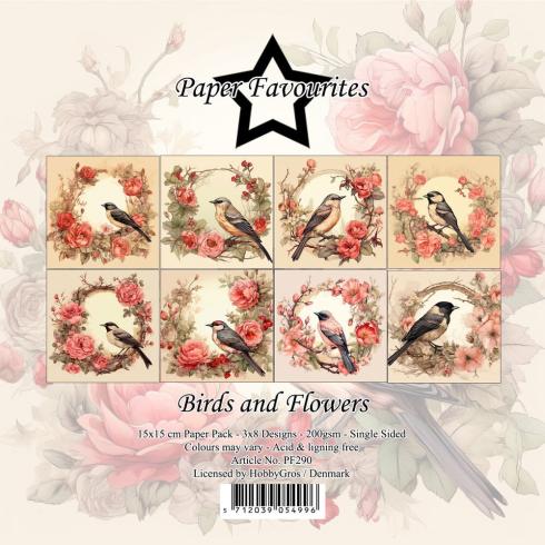 Paper Favourites - Designpapier "Birds and Flowers" Paper Pack 6x6 Inch - 24 Bogen