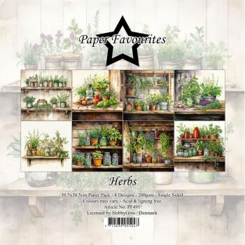 Paper Favourites - Designpapier "Herbs" Paper Pack 12x12 Inch 8 Bogen