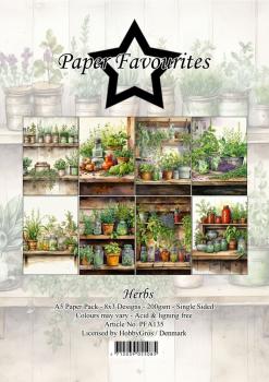 Paper Favourites - Designpapier "Herbs" Paper Pack A5 - 24 Bogen