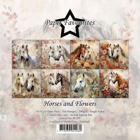 Paper Favourites - Designpapier "Horses and Flowers" Paper Pack 6x6 Inch - 24 Bogen