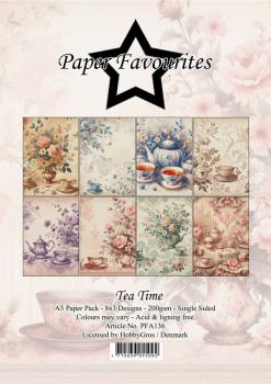 Paper Favourites - Designpapier "Tea Time" Paper Pack A5 - 24 Bogen