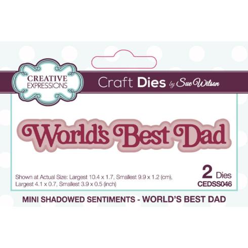 Creative Expressions - Stanzschablone "World's Best Dad" Shadowed Sentiments Dies Mini Design by Sue Wilson