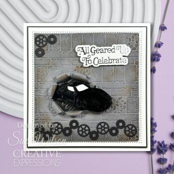 Creative Expressions - Stanzschablone "All Geared Up To Celebrate" Shadowed Sentiments Dies Mini Design by Sue Wilson