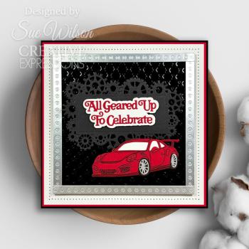 Creative Expressions - Stanzschablone "All Geared Up To Celebrate" Shadowed Sentiments Dies Mini Design by Sue Wilson