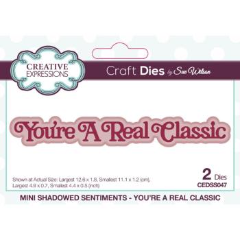 Creative Expressions - Stanzschablone "You're A Real Classic" Shadowed Sentiments Dies Mini Design by Sue Wilson