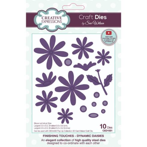Creative Expressions - Stanzschablone "Finishing Touches Dynamic Daisies" Craft Dies Design by Sue Wilson