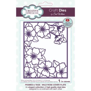 Creative Expressions - Stanzschablone "Frames & Tags Wild Rose Cover Plate" Craft Dies Design by Sue Wilson