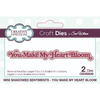 Creative Expressions - Stanzschablone "You Make My Heart Bloom" Shadowed Sentiments Dies Mini Design by Sue Wilson