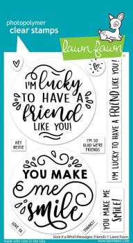 Lawn Fawn - Stempelset "Give It A Whirl Messages: Friends" Clear Stamps