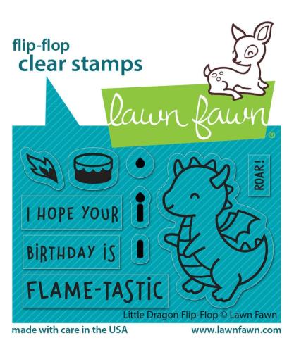 Lawn Fawn - Stempelset "Little Dragon Flip Flop" Clear Stamps