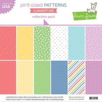 Lawn Fawn - Designpapier Pint-sized Patterns Summertime" Paper Pad 12x12 Inch - 12 Bogen