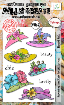 AALL and Create - Stempelset A6 "Elegant Hats" Clear Stamps