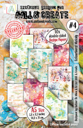 AALL and Create - Designpapier "Colourburst Melody" Paper Pack A5 - 10 Bogen