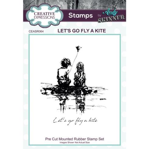Creative Expressions - Gummistempelset"Let's Go fly A Kite" Rubber Stamp Design by Andy Skinner