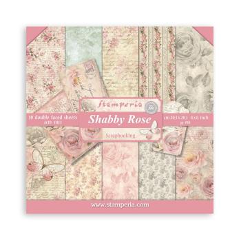 Stamperia - Designpapier "Shabby Rose" Paper Pack 8x8 Inch - 10 Bogen