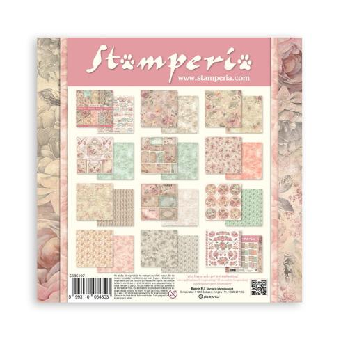 Stamperia - Designpapier "Shabby Rose" Paper Pack 8x8 Inch - 10 Bogen