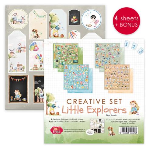 Craft & You Design - Designpapier "Little Explorers" Creative Set 12x12 Inch - 8 Bogen