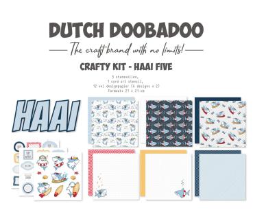Dutch Doobadoo - Papier Kit "Haai Five" Crafty Kit - 12 Bogen