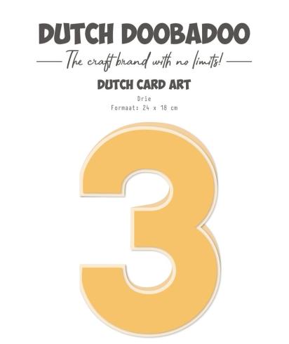 Dutch Doobadoo - Schablone A4 "Drie" Stencil - Dutch Card Art