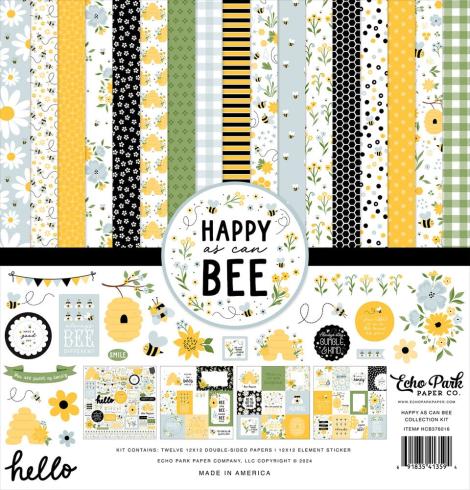 Echo Park - Designpapier "Happy As Can Bee" Collection Kit 12x12 Inch - 12 Bogen