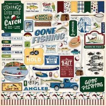 Carta Bella - Aufkleber "Gone Fishing" Element Stickers 