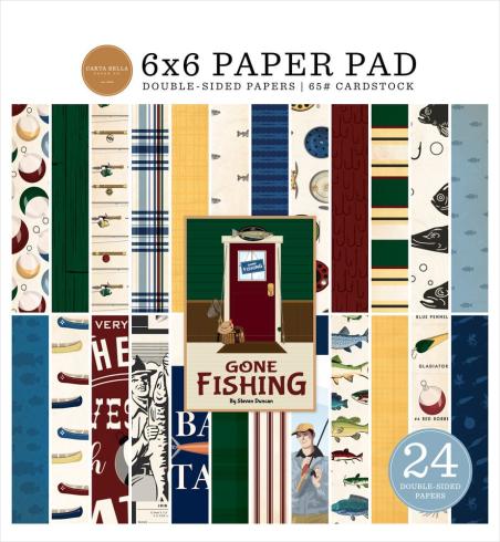 Carta Bella - Designpapier "Gone Fishing" Paper Pad 6x6 Inch - 24 Bogen