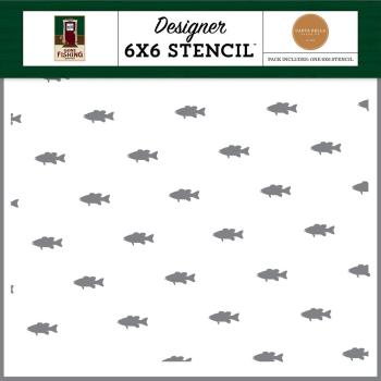 Carta Bella - Schablone 6x6 Inch "Eat Sleep Fish Repeat" Stencil