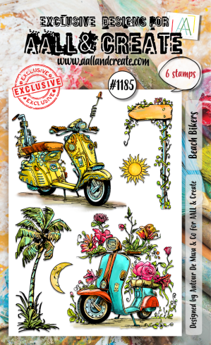 AALL and Create - Stempelset A6 "Beach Bikers" Clear Stamps