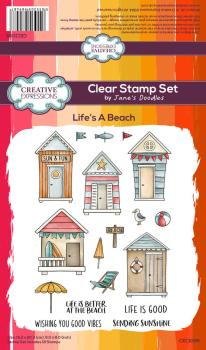 Creative Expressions - Stempelset "Life's A Beach" Clear Stamps 4x6 Inch Design by Jane's Doodles