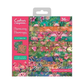 Crafters Companion - Designpapier "Flamazing Flamingos" Paper Pack 6x6 Inch - 36 Bogen