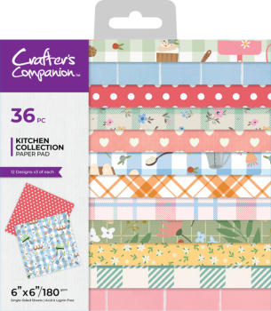 Crafters Companion - Designpapier "Kitchen Collection" Paper Pack 6x6 Inch - 36 Bogen