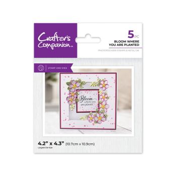 Crafters Companion - Stempelset & Stanzschablone "Bloom Where You Are Planted" Stamp & Dies