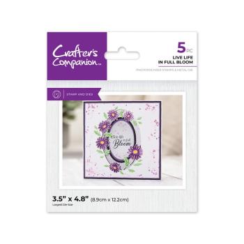 Crafters Companion - Stempelset & Stanzschablone "Live Life in Full Bloom" Stamp & Dies