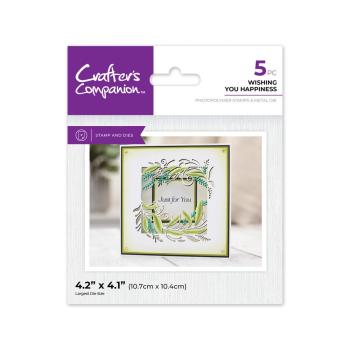 Crafters Companion - Stempelset & Stanzschablone "Wishing You Happiness" Stamp & Dies