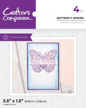 Crafters Companion - Stempelset & Stanzschablone "Butterfly Wishes" Stamp & Dies