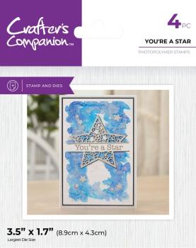 Crafters Companion - Stempelset & Stanzschablone "You're a Star" Stamp & Dies