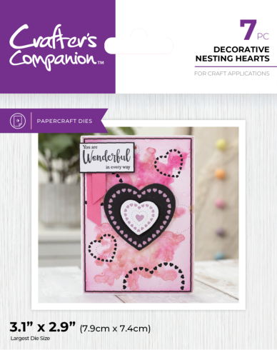Crafters Companion - Stanzschablone "Nesting Hearts" Dies
