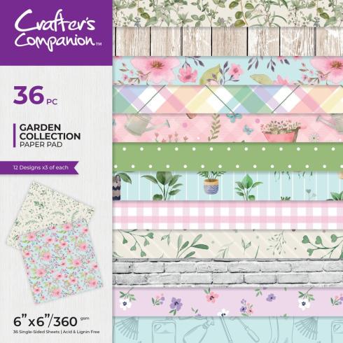 Crafters Companion - Designpapier "Garden Collection" Paper Pack 6x6 Inch - 36 Bogen