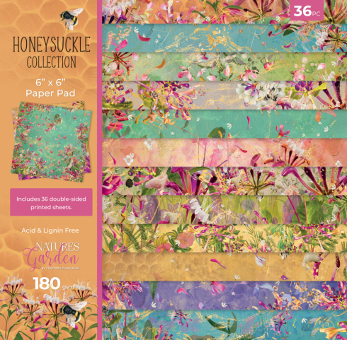 Crafters Companion - Designpapier "Honeysuckle" Paper Pack 6x6 Inch - 36 Bogen