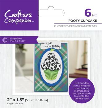 Crafters Companion - Stempelset & Stanzschablone "Footy Cupcakes" Stamp & Dies