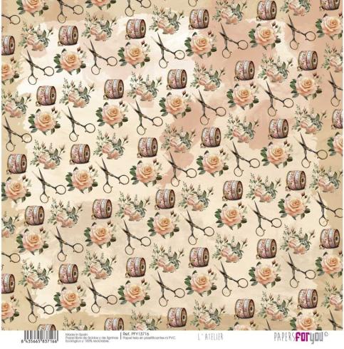 Papers For You - Leinwandpapier "L'Atelier" Paper Pack Canvas 30,5x31 cm - 8 Bogen 