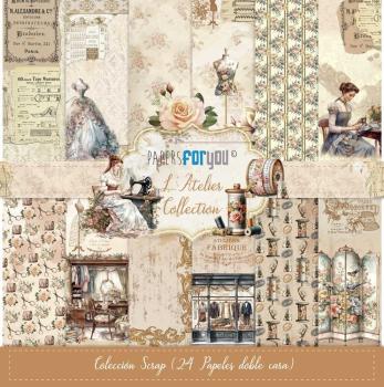 Papers For You - Designpapier "L'Atelier" Scrap Paper Pack 8x8 Inch - 24 Bogen