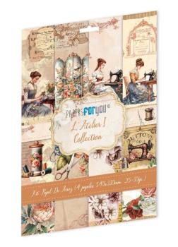 Papers For you - Decoupage Papier "L'Atelier I" Rice Paper Kit - 4 Bogen