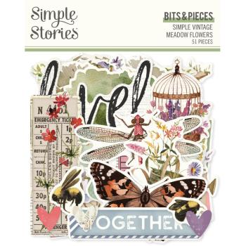 Simple Stories - Stanzteile "Simple Vintage Meadow Flowers" Bits & Pieces 